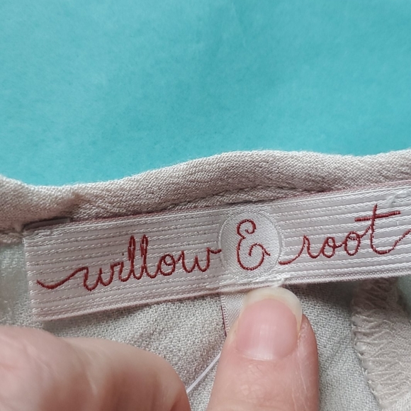 Anthro Cold Shoulder Cascading Bell Tie Sleeve Top - Picture 8 of 8